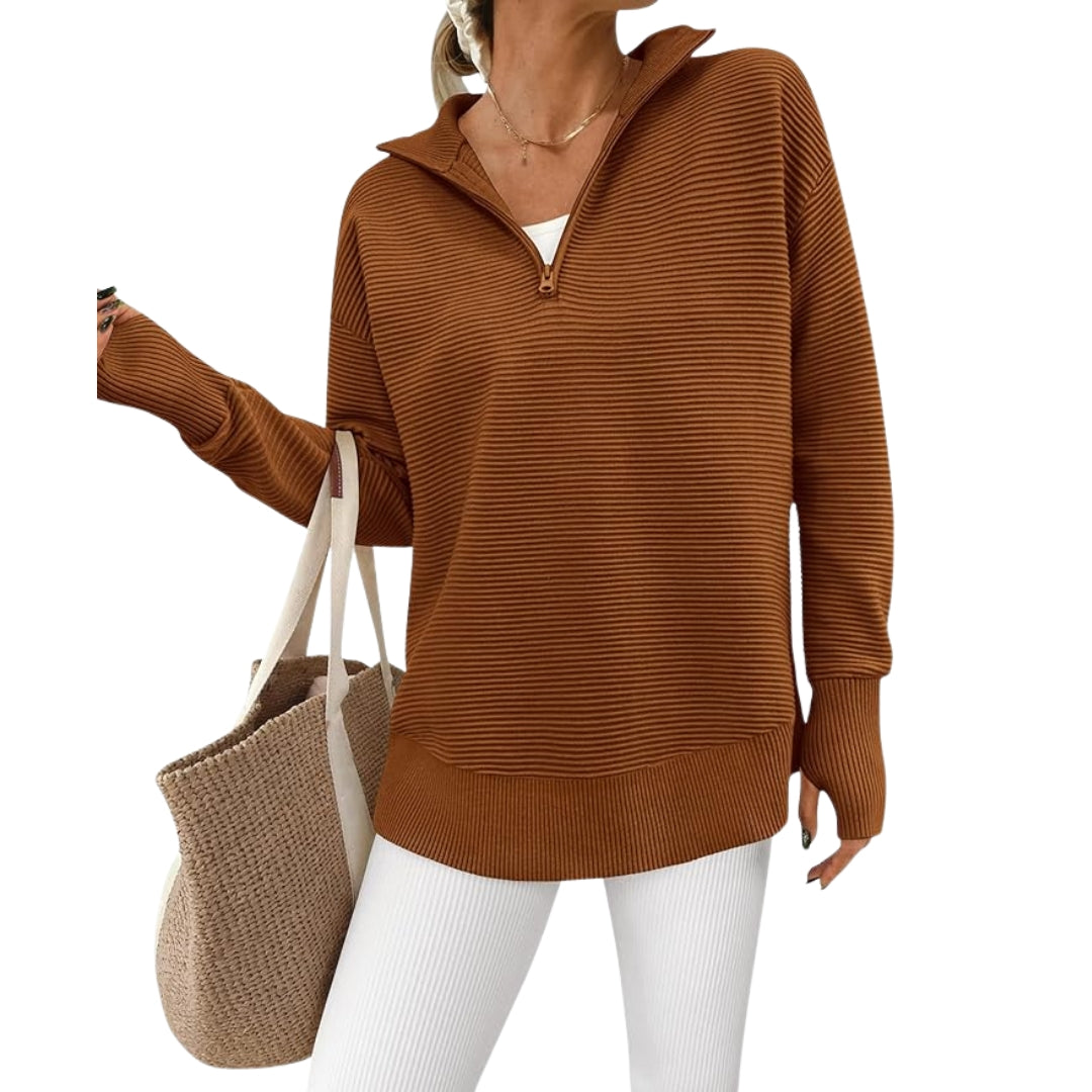 Cora™ Långärmad Tröja med Kvartszip