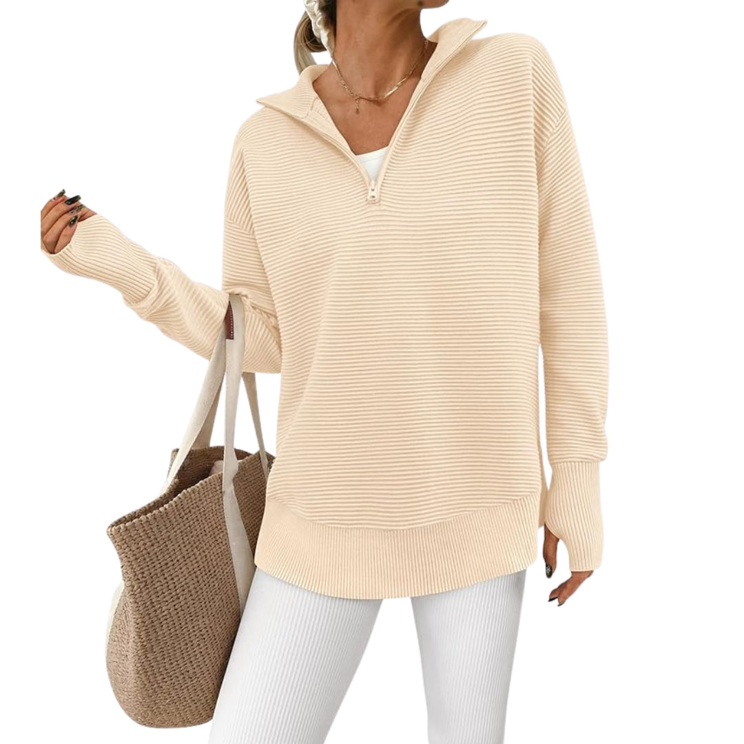 Cora™ Långärmad Tröja med Kvartszip