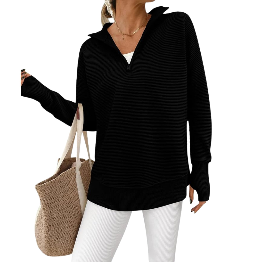 Cora™ Långärmad Tröja med Kvartszip