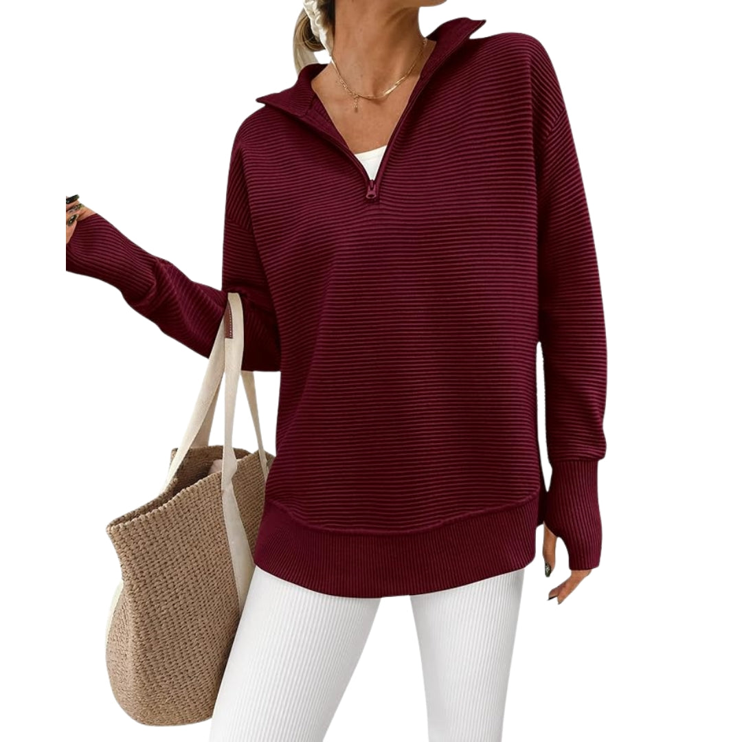 Cora™ Långärmad Tröja med Kvartszip