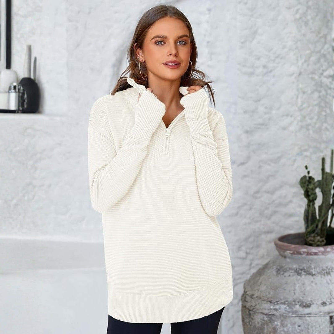 Cora™ Långärmad Tröja med Kvartszip