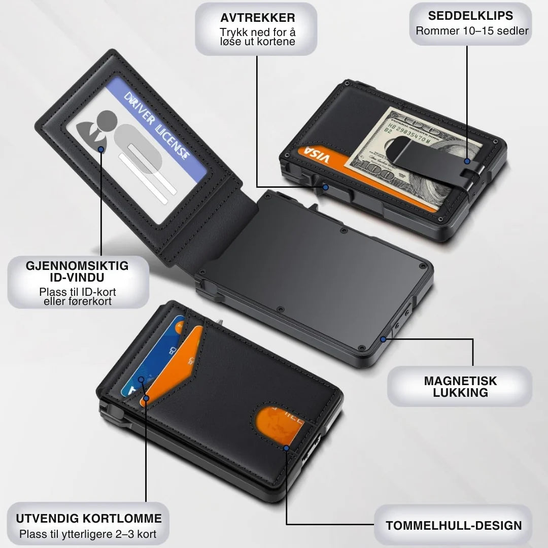 Ascend™ Ultratynn RFID-blokkerende lommebok