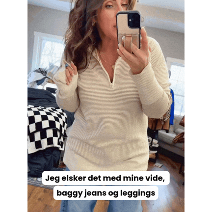 Cora™ Langermet Pullover med Kvartszip