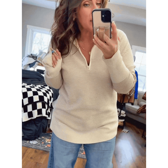 Cora™ Långärmad Tröja med Kvartszip