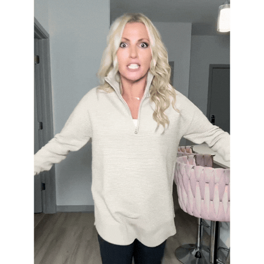 Cora™ Långärmad Tröja med Kvartszip